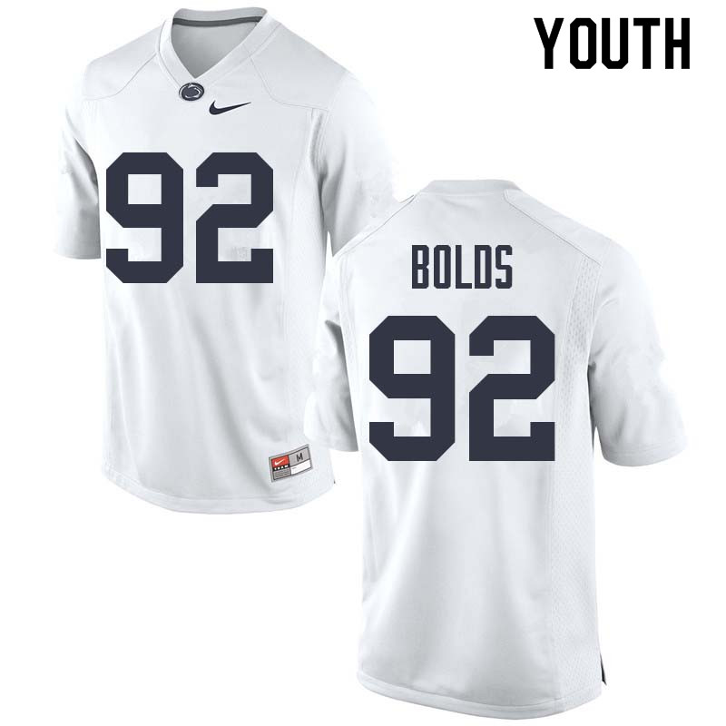 Youth #92 Corey Bolds Penn State Nittany Lions College Football Jerseys Sale-White - Click Image to Close